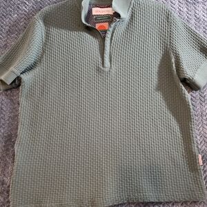Sealskinz Textured Knit Short-Sleeve Polo in Sage Green